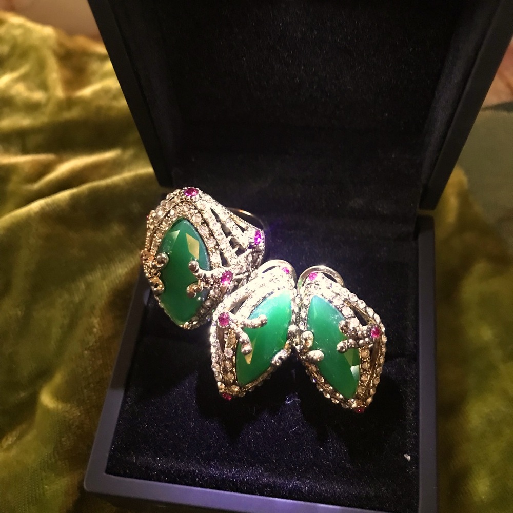 Very luxurious intricate ring and earrings set, not small. Ring is size 7